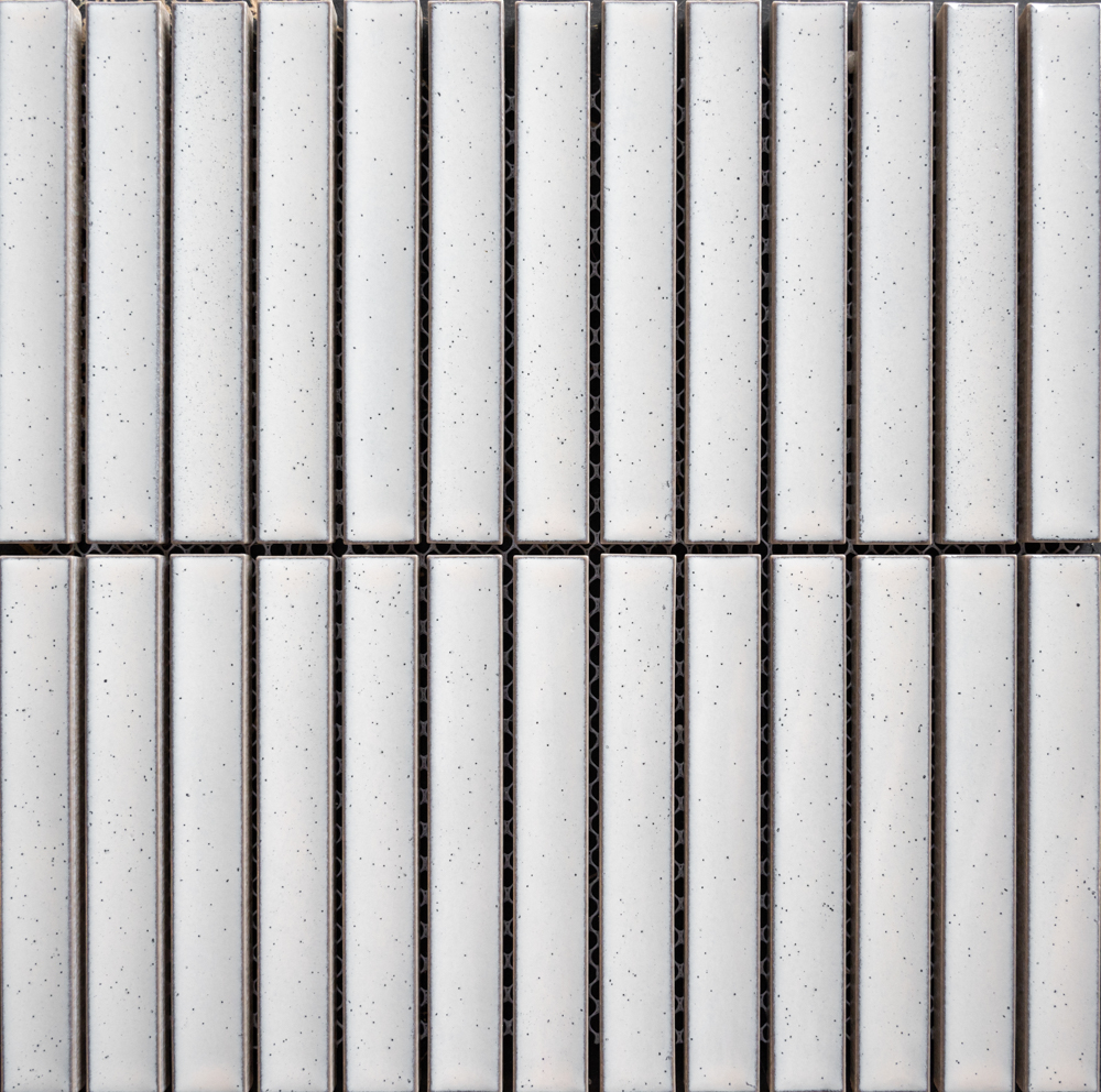Glazed Pinstripe White 29,9x29,6 Mosaikk Kit kat