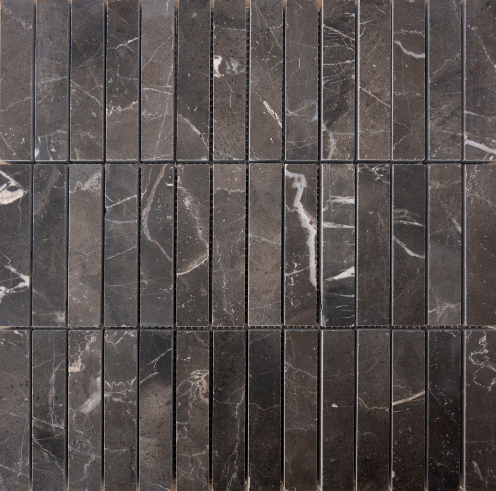 [ULA182] BRUN MARMOR PINSTRIPE MOSAIC 30,5x30,3x1 